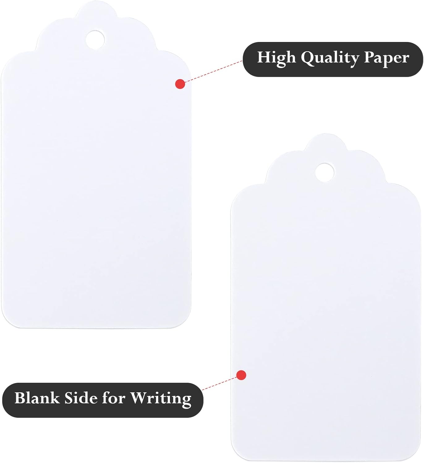100Pcs Blank Tags with String - Gift Hanging White Kraft Paper Labels, 2.8x1.6Inch Writable Name Tags for Party Favors, DIY Crafts, Gift Wrapping โ image 3
