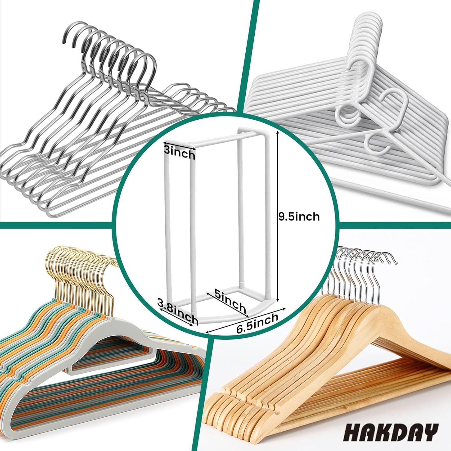 Hanger Stacker Organizer Stand, White Portable Hanger Holder Laundry Room Organization Hanger Rack Storage — image 3