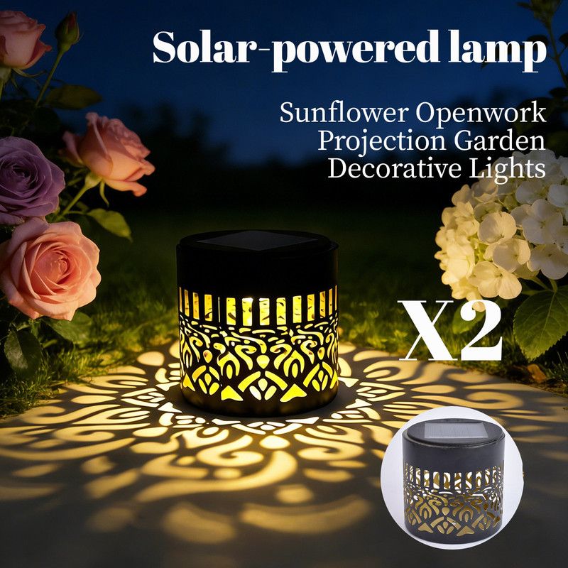 Solar-Powered Wrought Iron Mandala Pattern Openwork Projection Light, Courtyard and Garden Mood Light, Outdoor Waterproof Wrought Iron Garden Light, Lawn Night — image 6