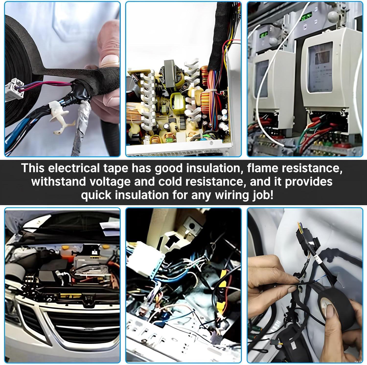 Wire Harness Tape for Electrical Automotive Engine Harness Wrap Protection Noise Damping Cables Fixed 0.59 Inch x 82 FT โ image 5