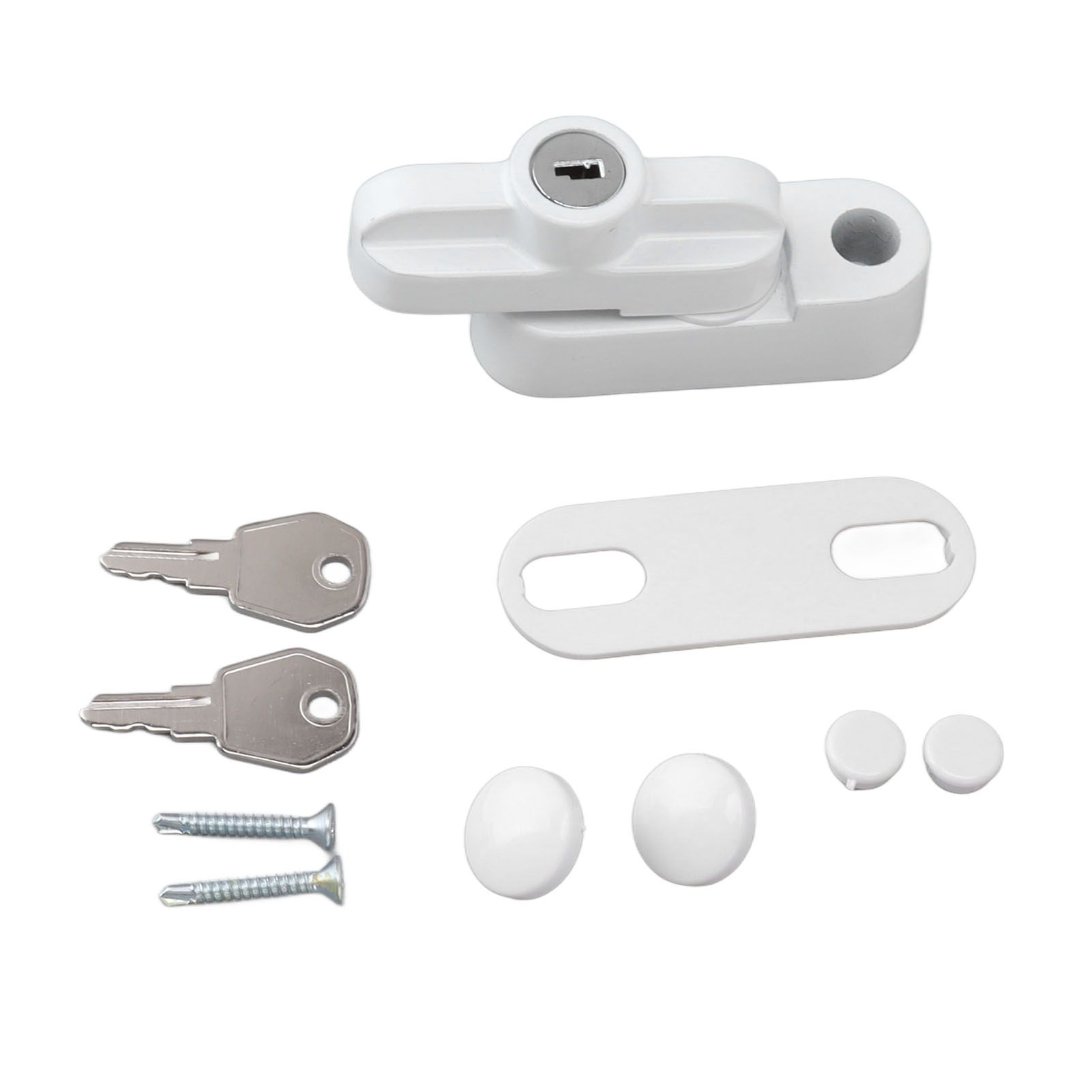 External Window Lock Catch Aluminum Alloy Anti Theft Flat Window Buckle Lock for Single Double Windows White — image 3