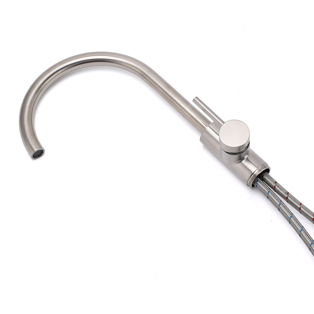 Brushed Nickel Stainless Steel Bathtub Tap Free Standing Faucet Filler Spout Set โ image 5
