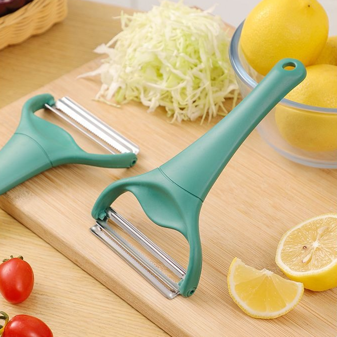 Dual Blade Vegetable Peeler & Cabbage Shredder, 2 in 1 Stainless Steel Julienne Slicer for Cabbage, Carrot, Potato, Fruit Salad Making — image 3