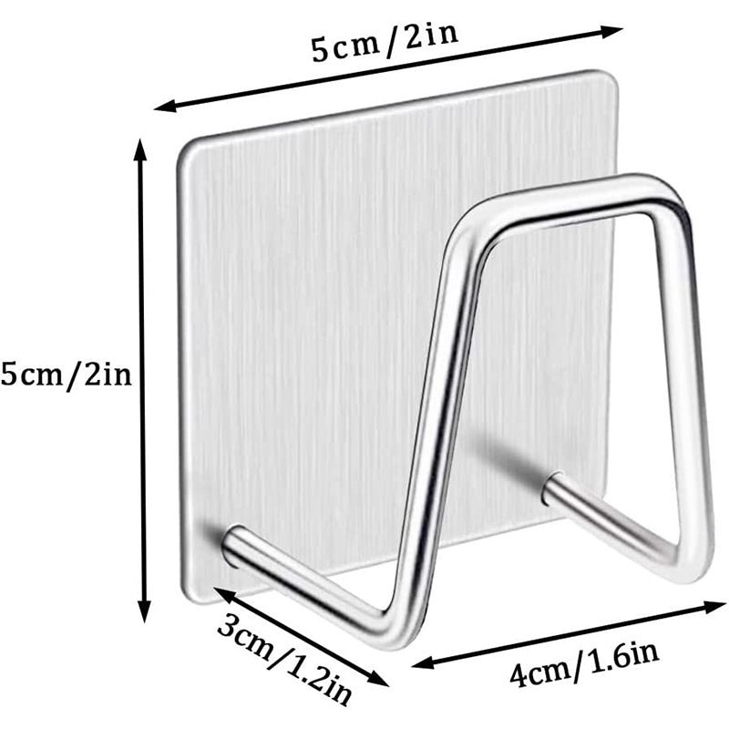 Adhesive Sponge Holder for Kitchen Sink, Stainless Steel Scrubber Hanger Caddy Accessories Storage Rack Stand — image 2