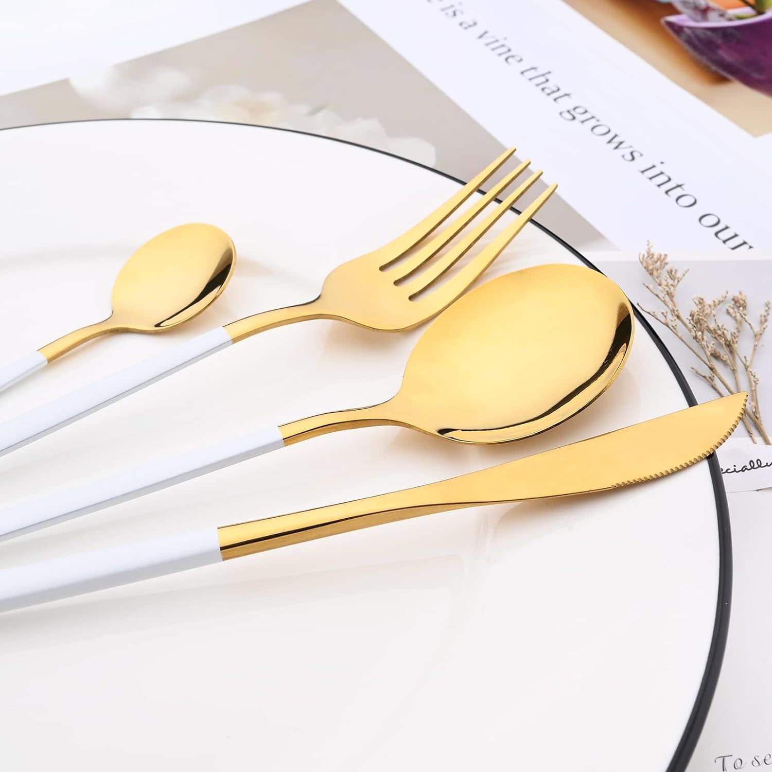 24-Piece Mirror Rainbow Flatware, Stainless Steel Dinnerware Set Include Knife Fork Spoon Teaspoon Cutlery Set Service For 6 — image 2