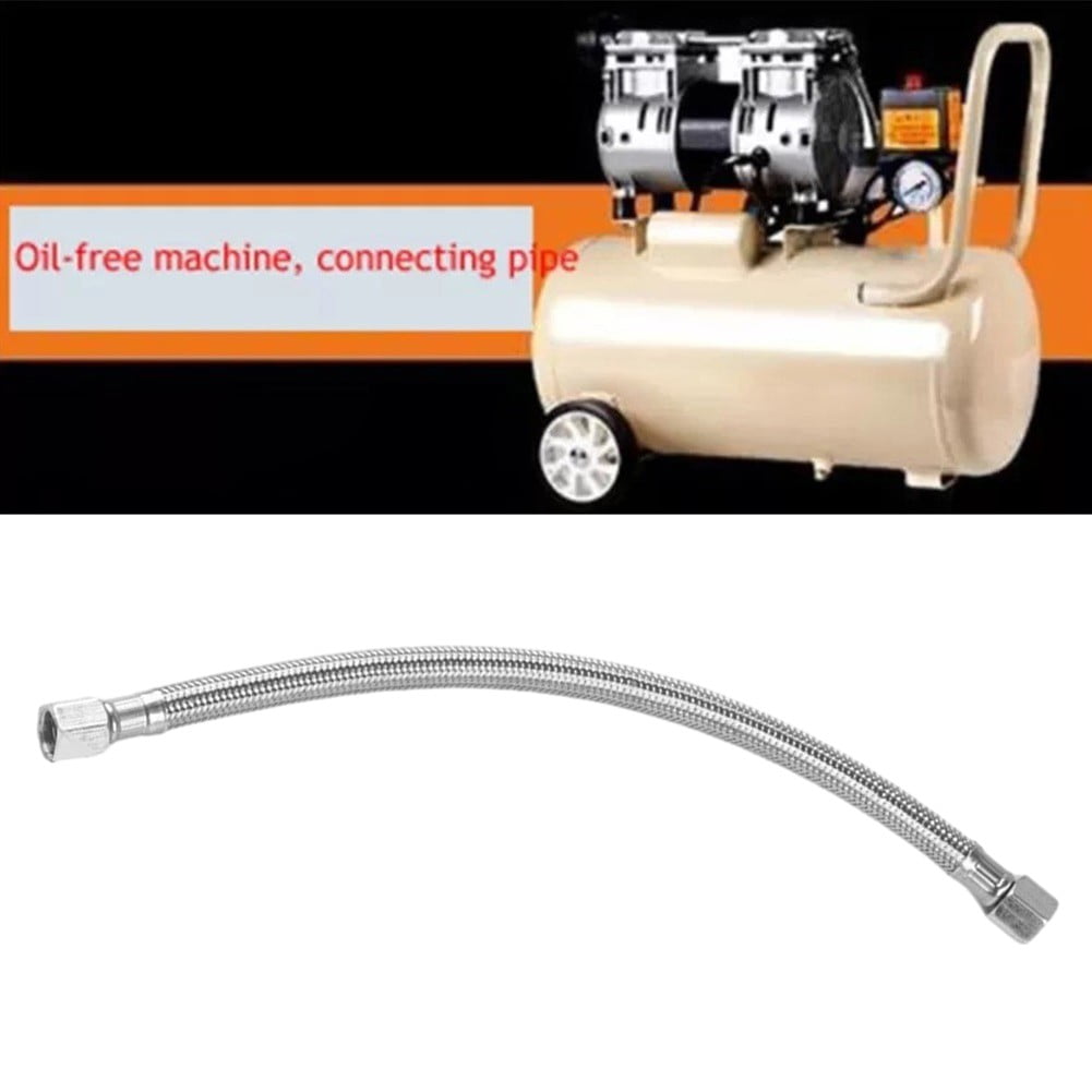 1Pc Air Compressor Tube Stainless Steel 350Mm Air Compressor Flexible Hose Air Pump Check Valve Connecting Pipe Smile Home — image 6