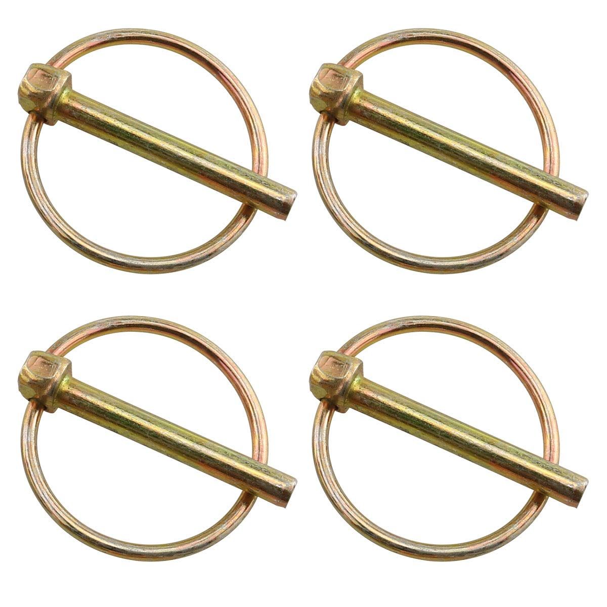 4PCS 45mm Heavy Duty Pin Shaft Locking Pin Fastener Assortment Kit for Farm Trucks Mowers Trolleys and Carriages M6(1/4Inch)