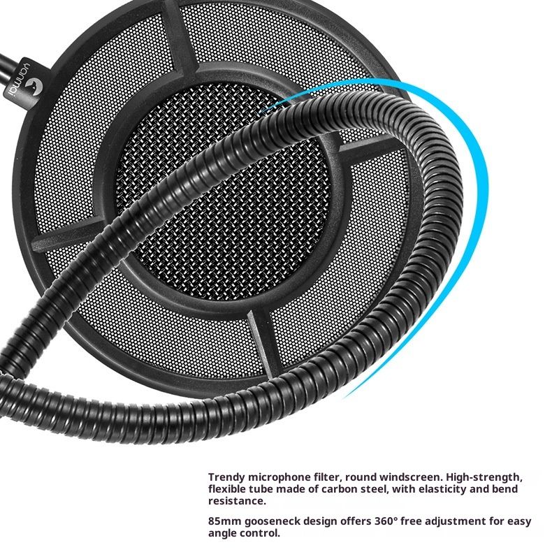 2-layer Anti spray net for Other Mic, Upgraded Metal Microphone Pop Filter Windscreen with Flexible 360°Gooseneck — image 3