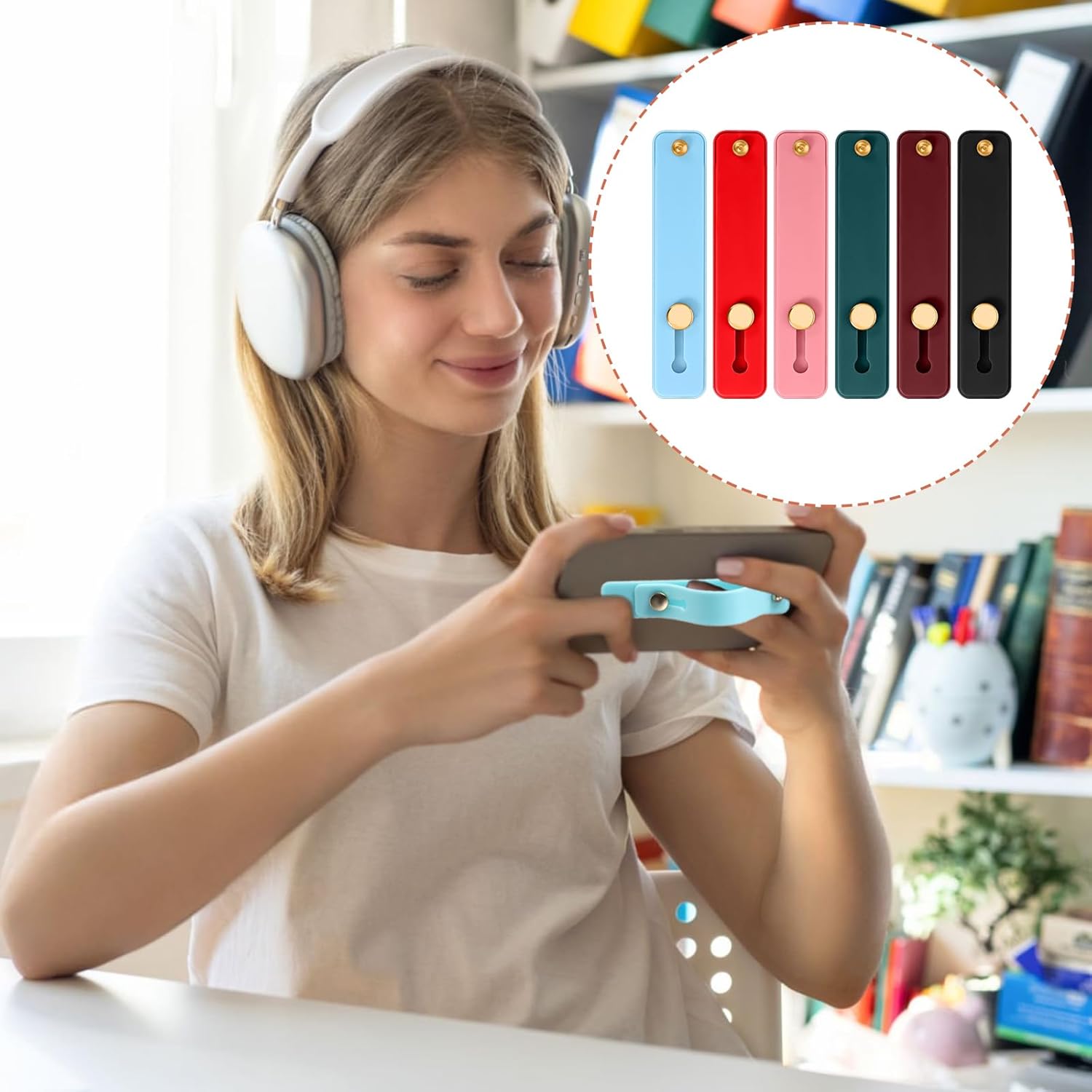 6Pcs Finger Loop Phone Grip Phone Finger Holder Universal Cell Phones Strap Grip Holder Telescopic Phones Strap Stand for Back of Loop Most Case โ image 6