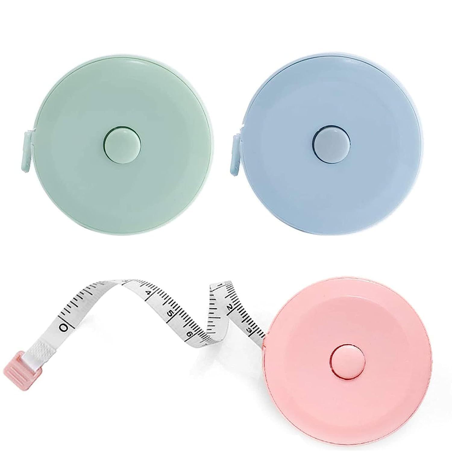 3 Packs Retractable Tape Measure Premium Sewing Tape Double Scale Vinyl Ruler for Weight Loss Medical Tailor Fabric Cloth