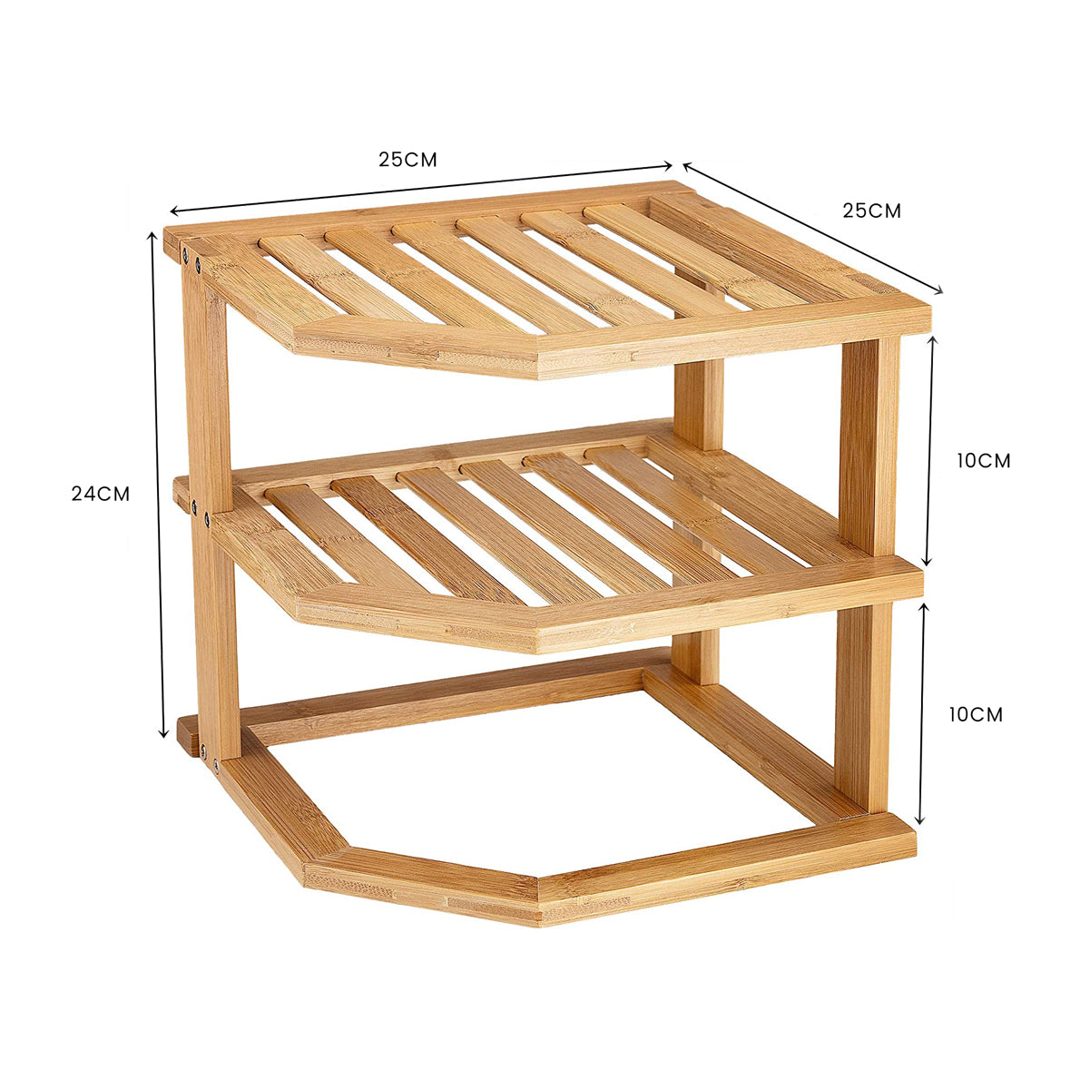 3 Tiers Bamboo Kitchen Rack Storage โ image 3
