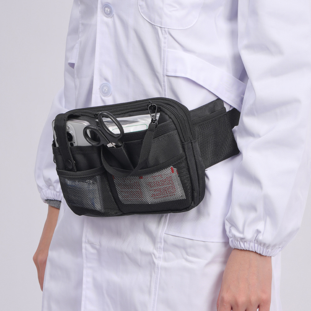 Grey and Black Nurse Utility Belt Bag - Multi-Pocket Medical Organizer Waist Pack for Tools & Essentials — image 6