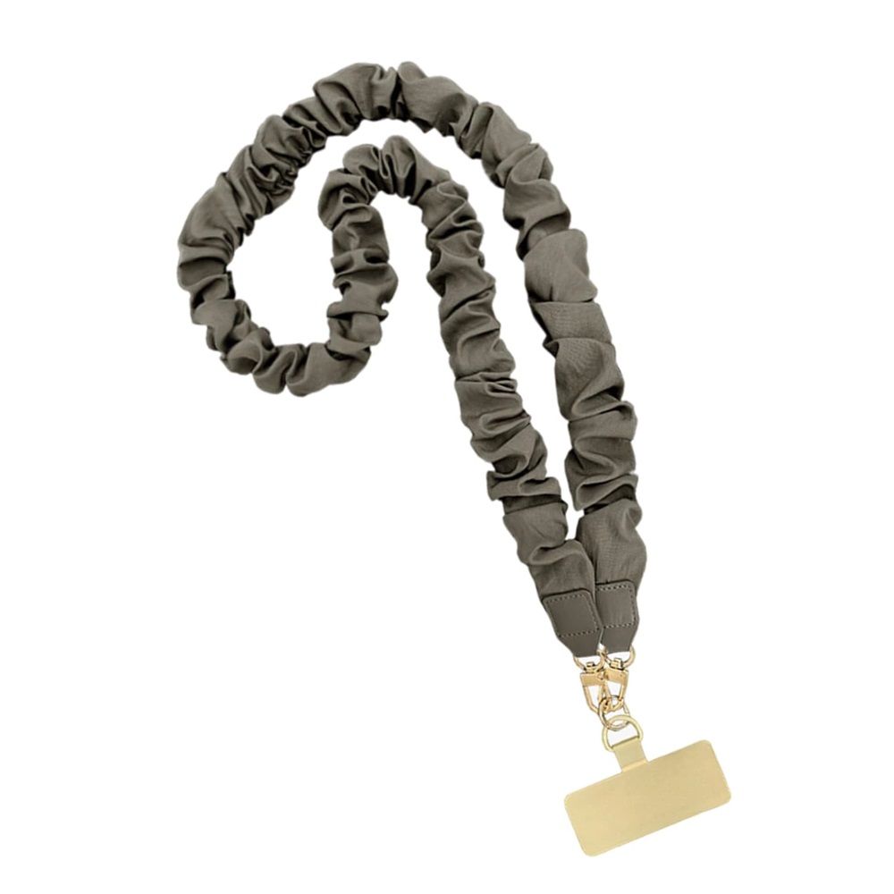Neck Lanyard For Women - Scrunchie Cute Lanyard for Keys, Id Card Holder, Wallet - Aesthetic Long Lanyard(Stone gray long style) — image 4