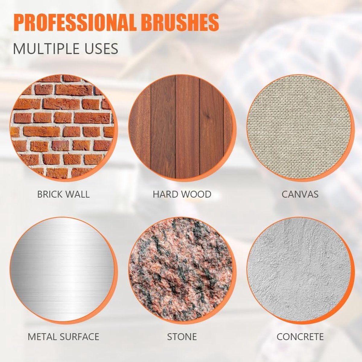 5-Piece Professional Paint brush set - Paint brushes with wooden handle - Wall paint brushes - Brush - Painting / Painting supplies - for paint, glue and DIY — image 4