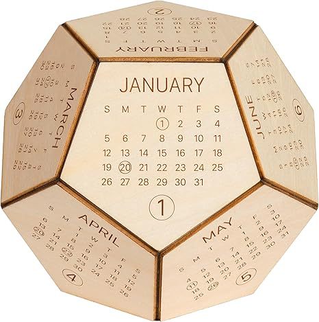 Unique Geometric Wooden Perpetual Desk Calendar - Manual DIY Block Calendar for Home & Office โ image 2