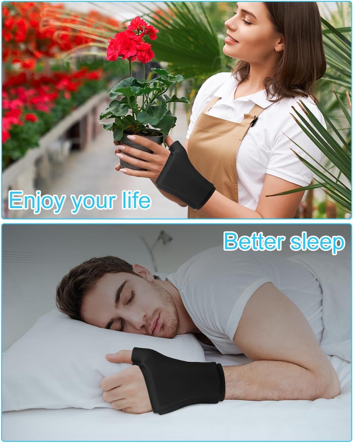 Wrist Ice Pack for Pain Relief, Reusable Gel Thumb Ice Pack Wrap Hot & Cold Therapy, 360° Coverage Wrist and Thumb Brace — image 2