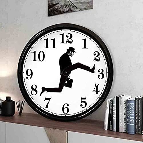 Ministry of Silly Walks Watch Time Clocks for Employees Small Business Creative Wall Clock Clock, Ministry (Black) — image 2