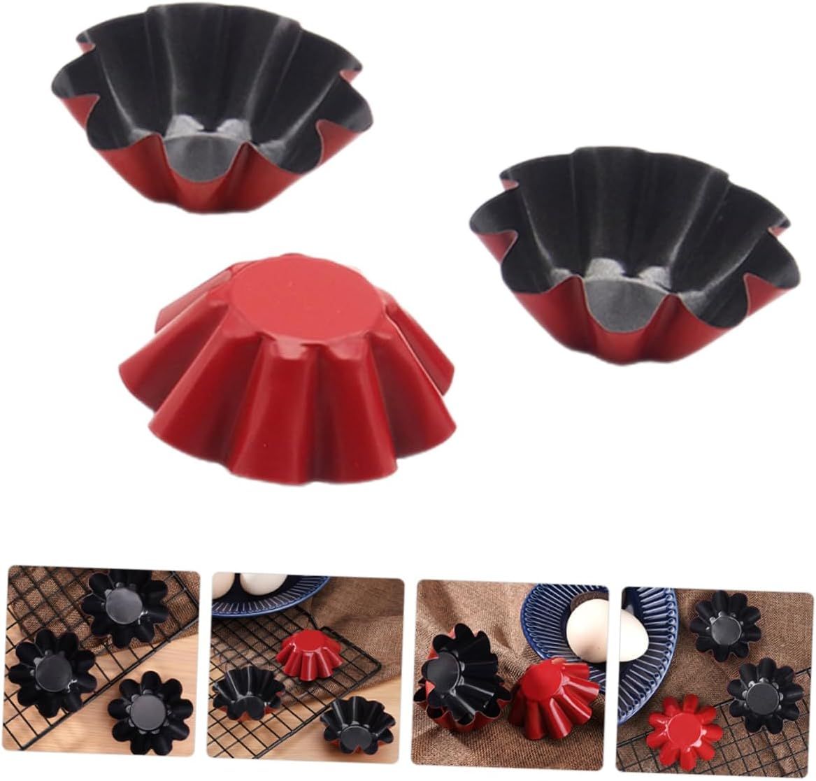 3pcs Egg Tart Mold Baking Pan Pudding Making Supply Convenient Egg Tart Mold Multi-function Tart Mold Pudding Accessory Pudding Mold Cake — image 2