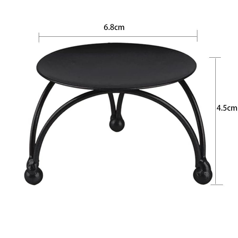 Black Candle Holder, Set of 3 Iron Pillar Candle Plate Small Decorative Small Candle Stick Holder Fit — image 4