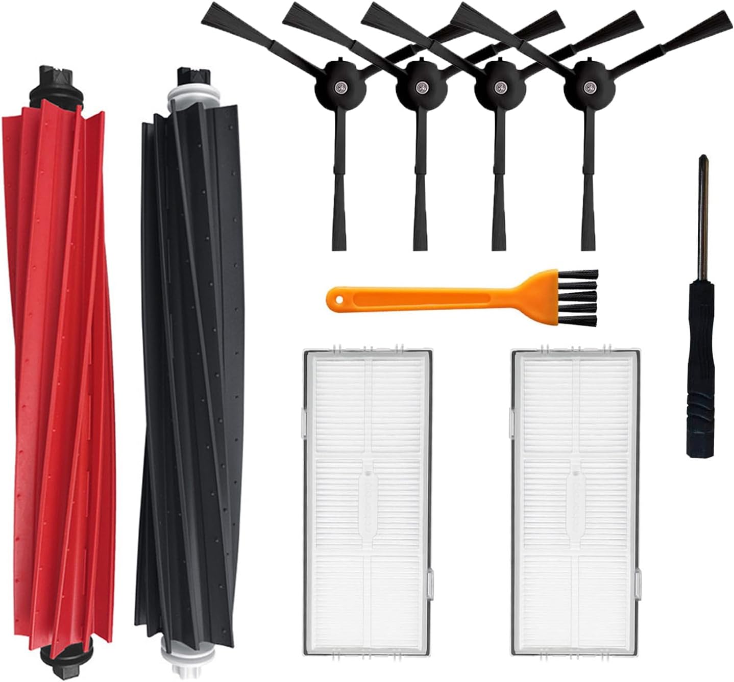 Accessories Kit Replacement for Roborock S8 Pro Ultra / S8+ / S8 Robot Vacuum Cleaners Parts, 2 Main Brush, 2 Filter, 4 Side Brush