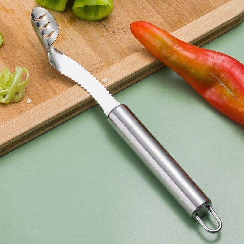 Stainless Steel Pepper Corer, Household Seed Remover Tool for Green Pepper, Bell Pepper & Bitter Melon — image 4