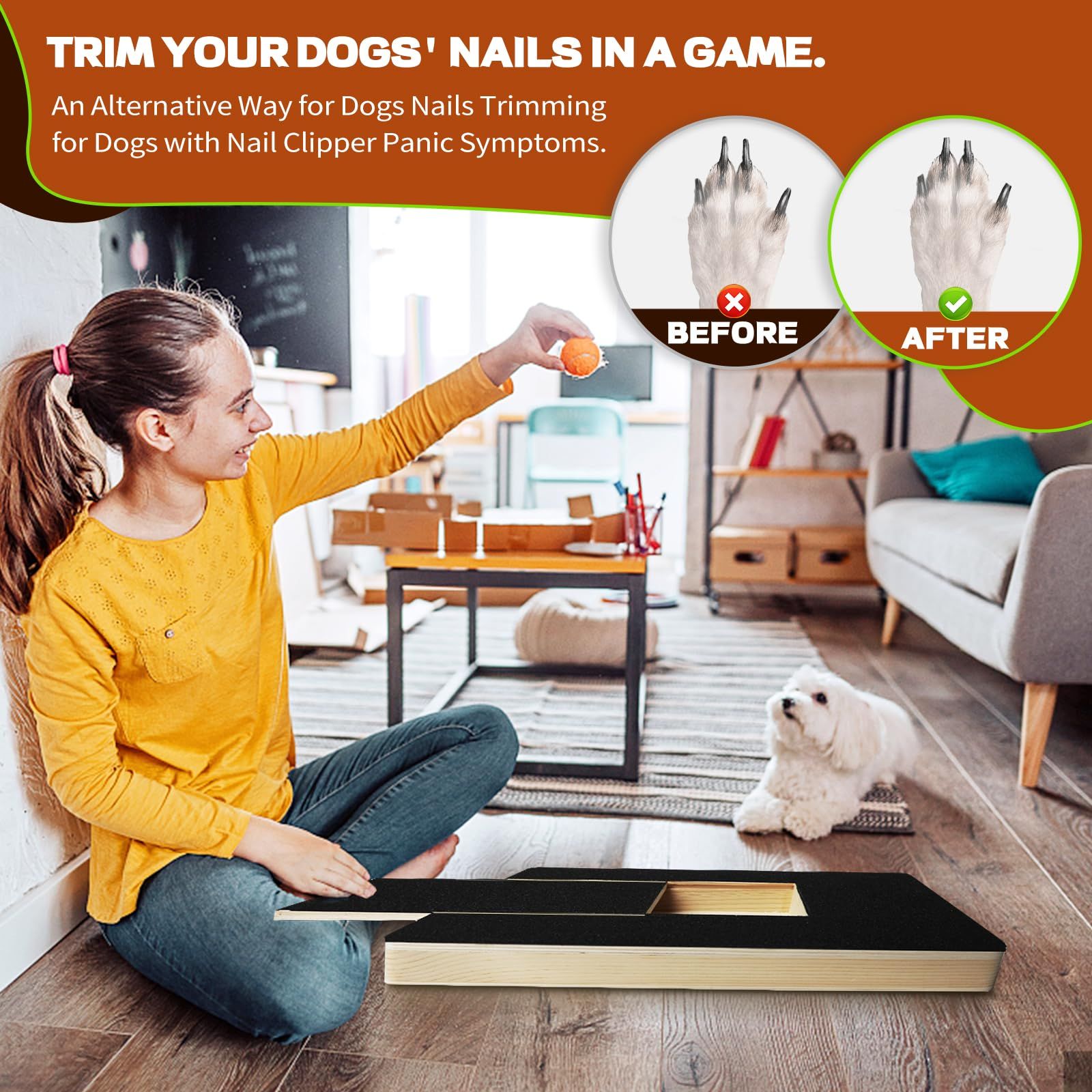 Paw Nail Scratch Pad - Pet Nail File Board Trimming Scratcher Trimmer Box Emery Sandpaper Filing Scratchboard(Nail Filing Board) — image 5