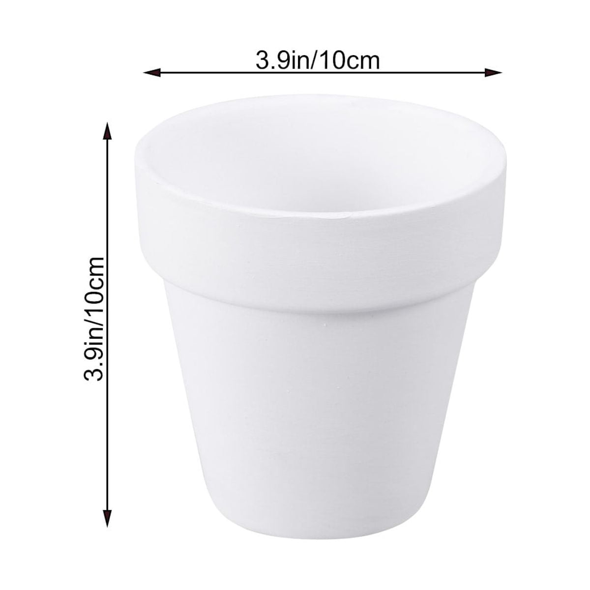 Worgeous 5Pcs 10x10CM Small White Terracotta Pot Clay Ceramic Pottery Planter Cactus Flower Pots Succulent Nursery Pots with Hole โ image 2