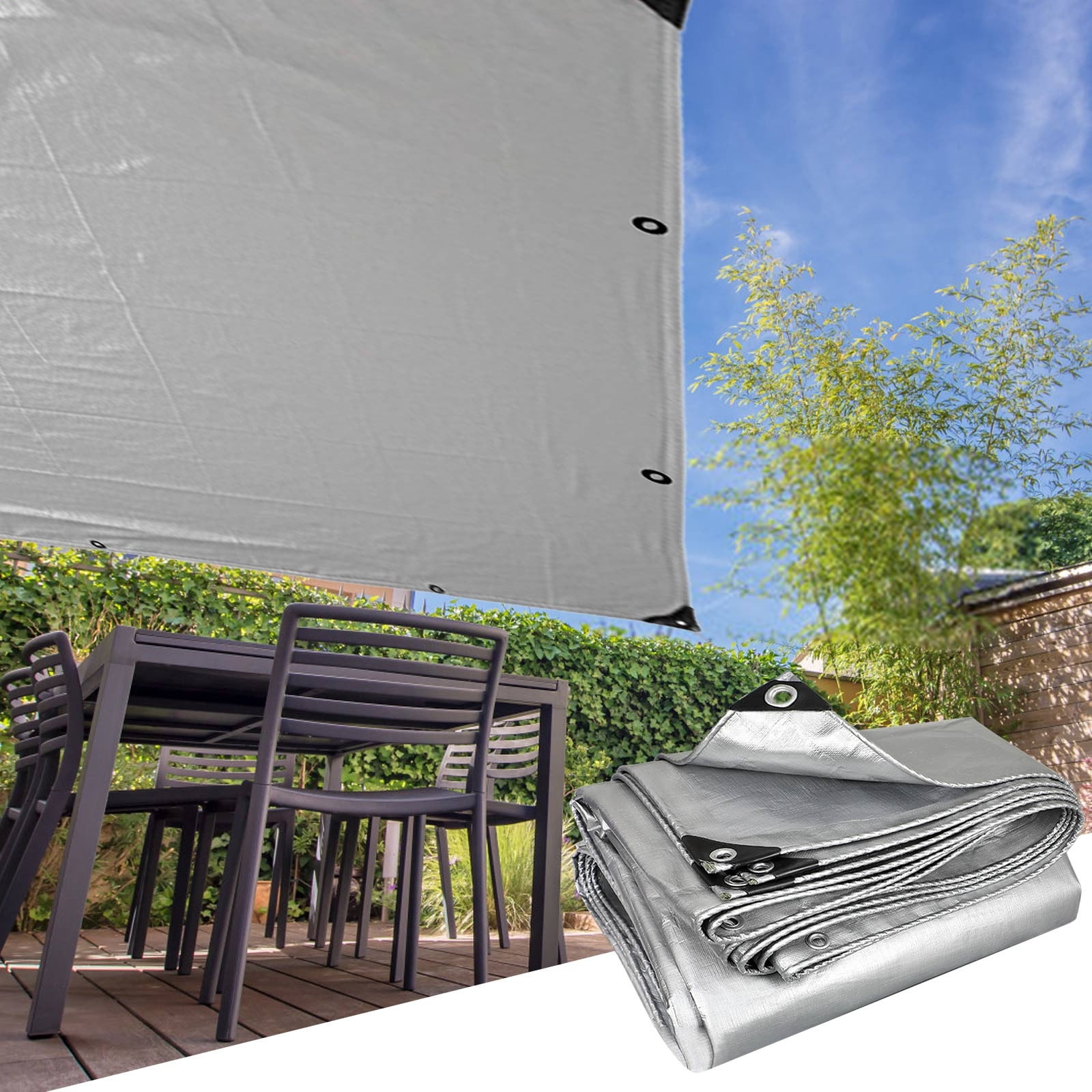 Heavy Duty Tarp Cover, Thick Tarps Waterproof Tear and Rip Proof UV Resistant Tarpaulin with Reinforced Grommets and Edges D โ image 3