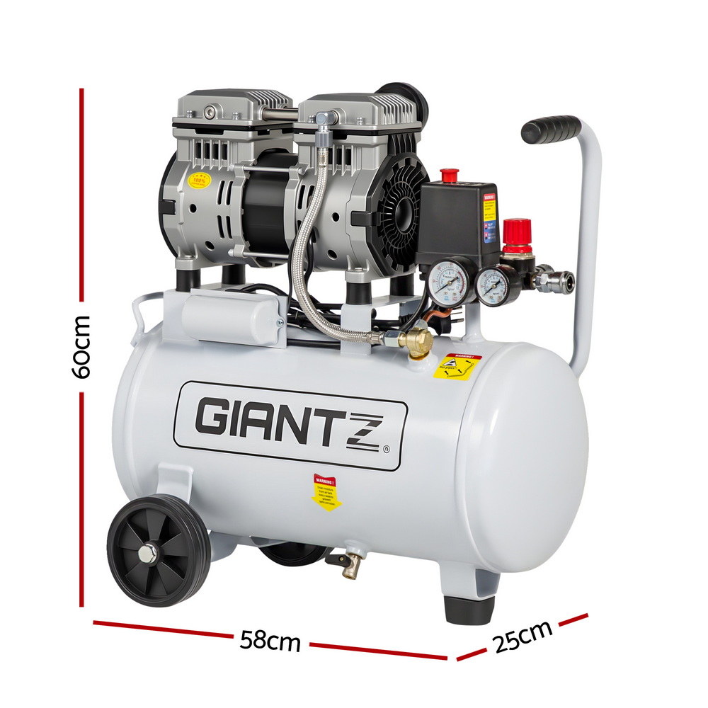 Giantz 24L Air Compressor Quiet 0.75HP Oil-Free Portable Tyre Inflator 40L/Min โ image 2