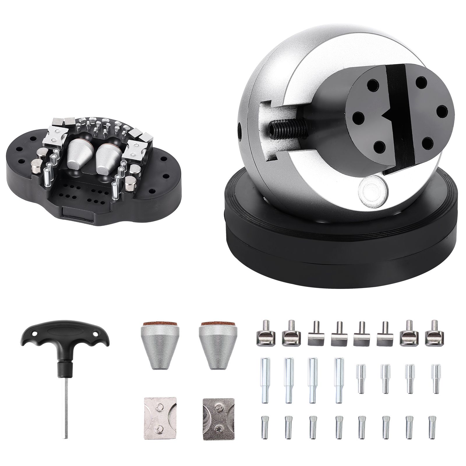 Engraving Block 5 inch Ball Vise Setting Jewelry Ball Vise Engraving with 34PCS Attachment and Rubber Base