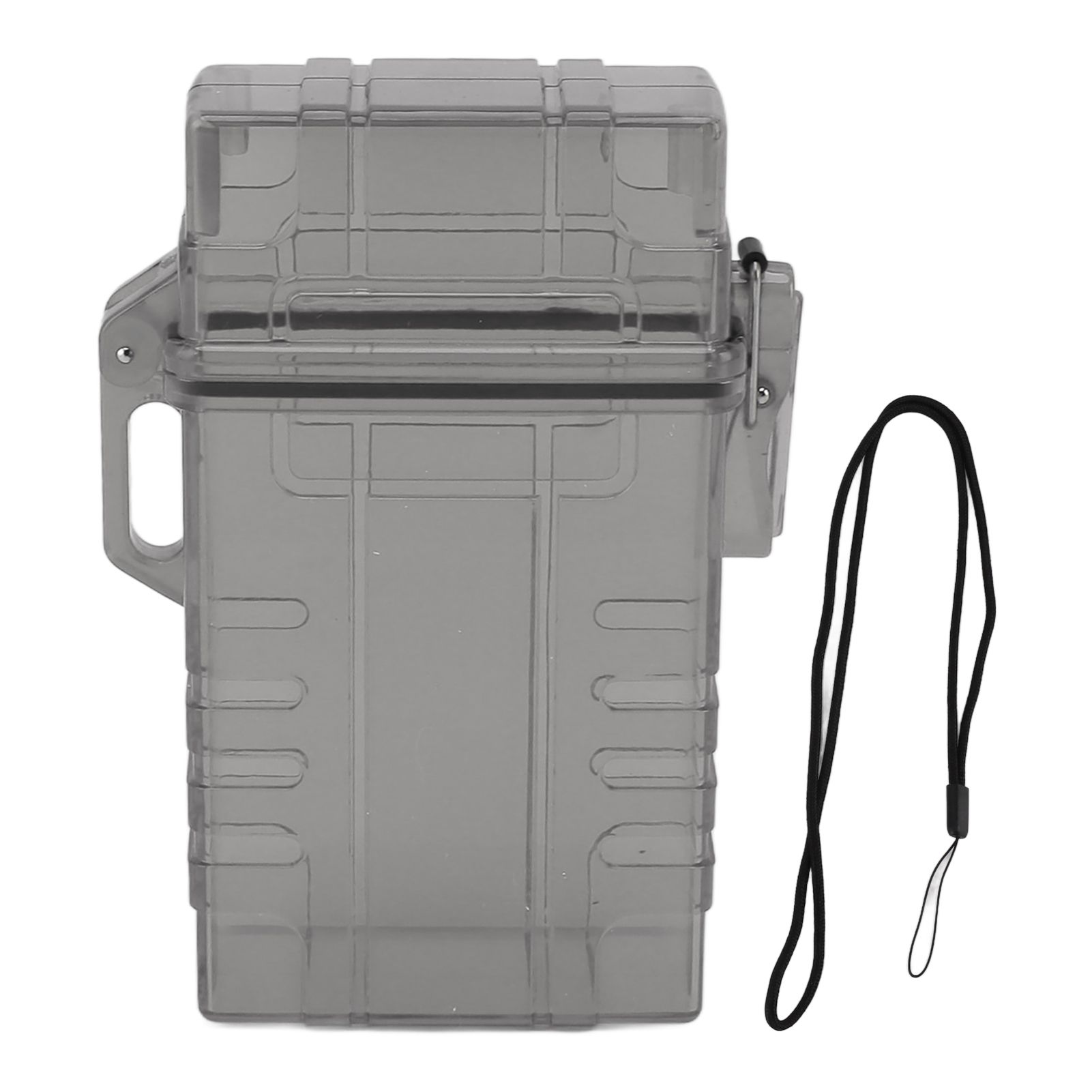 Cigarette Case 20 Capacity Plastic Cigarette Box Sealed Waterproof Cigarette Container Organizer Transparent Black