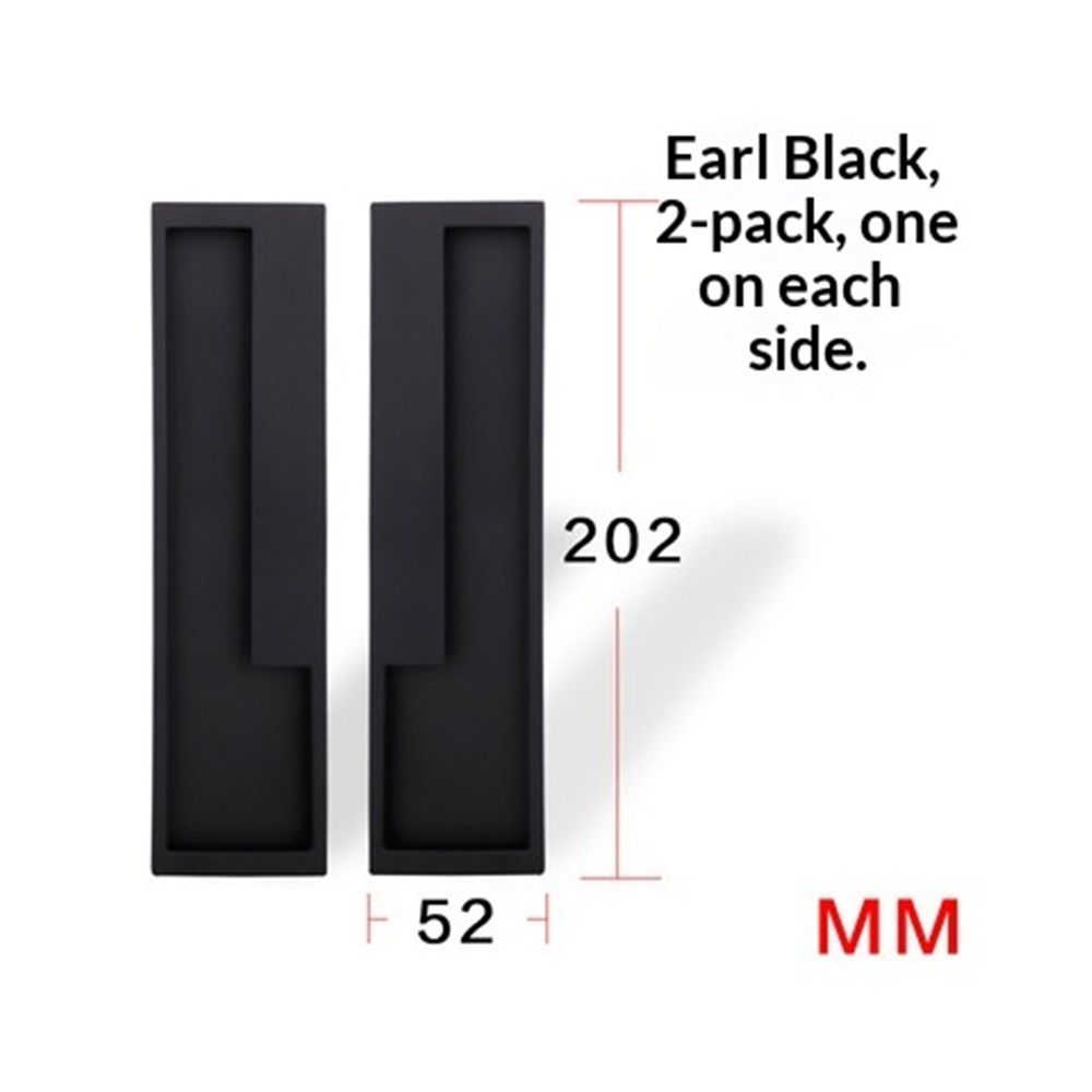 Zinc Alloy Flush Pull Handles, 2pcs Embedded Sliding Door Handle with Hidden Screws, 7.95'' Modern Simple Door Pull Handle for Sliding Barn Drawer Cupboard — image 2