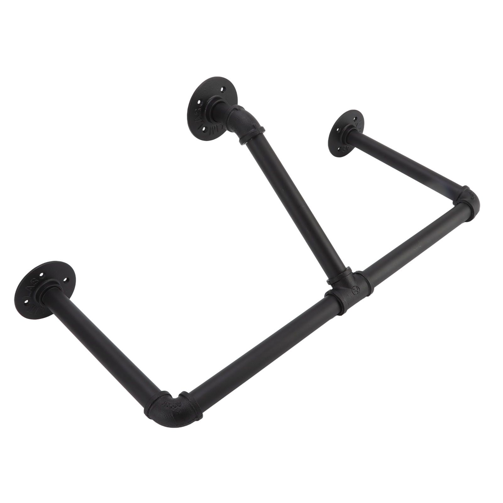22in Industrial Pipe Clothing Display Rack Wall Mounted Clothes Rack Hanger Iron Clothes Hanging Rod Bar for Home Hotel — image 3