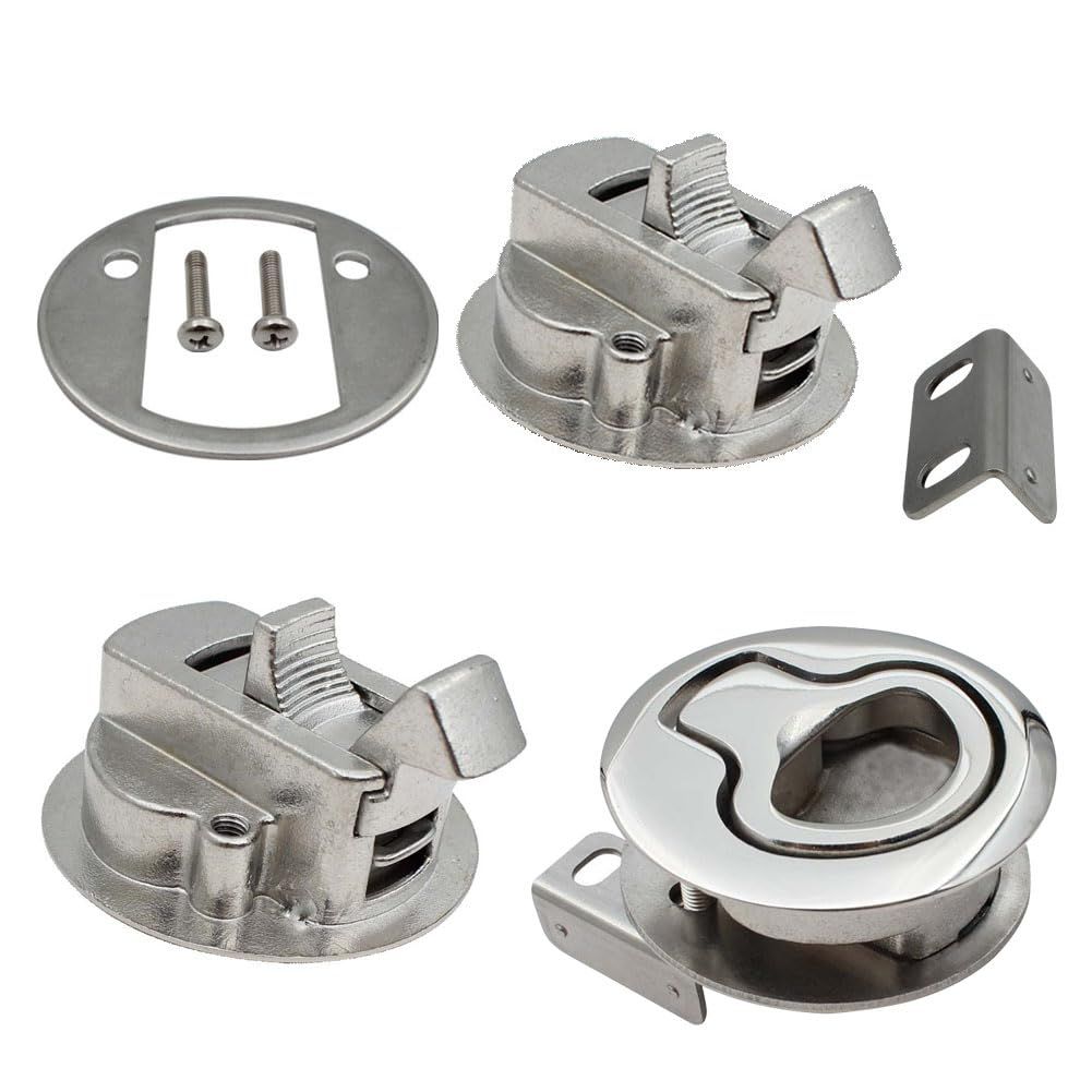 Boat Latches Marine Boat Latches Stainless Steel 2", 1Pcs Latch Hatch Round Pull Marine Boat Flush Pull Hatch Latch Suitable for Boats, Yachts, Car, Trailer โ image 4