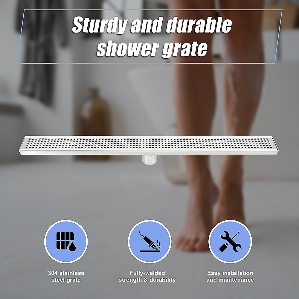 800mm Bathroom Shower Stainless Steel Grate Drain w/Centre outlet Floor Waste โ image 5