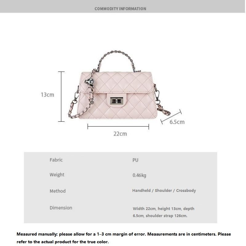 SilveryQuilted Chain Shoulder Bag with Silvery Star Charm - PU Leather Small Square Crossbody - Adjustable Strap, Metal Hardware, Lightweight — image 2
