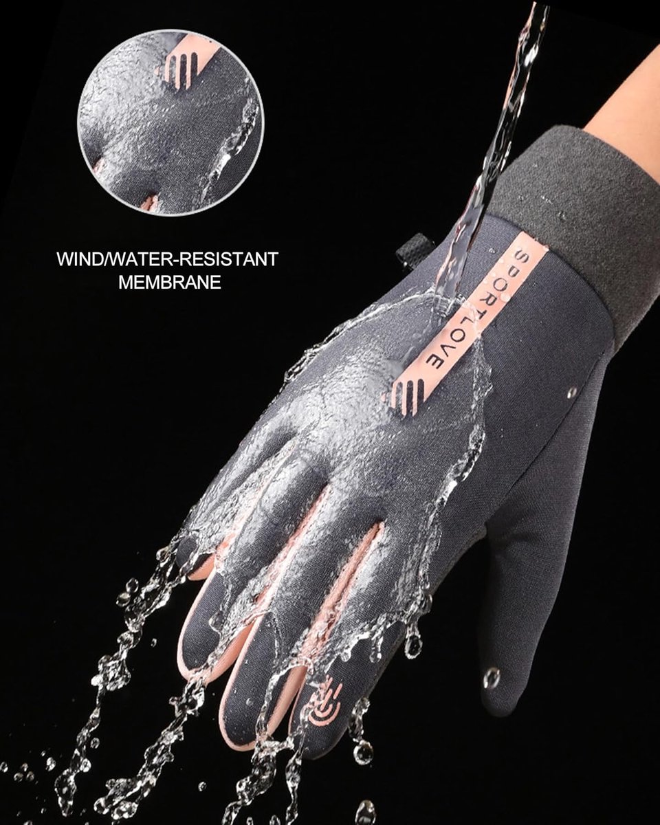 Warm winter gloves - Touchscreen operation - Warm fleece lining, Windproof - Suitable for cycling and driving, Non-slip black — image 4