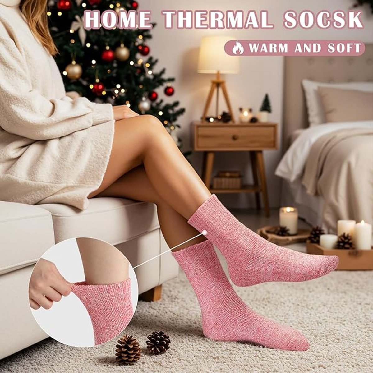 Socks - Indoor socks - Night socks - Warm winter socks - Warm women's socks - Thick - Winter - Women - Girls - Home - Night - Christmas gifts โ image 6
