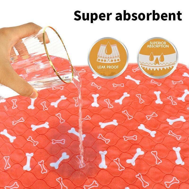 Orange Washable Pet Dog Cat Training Pee Pads Cushion Bed Absorbent Mat - 80X90cm β image 5
