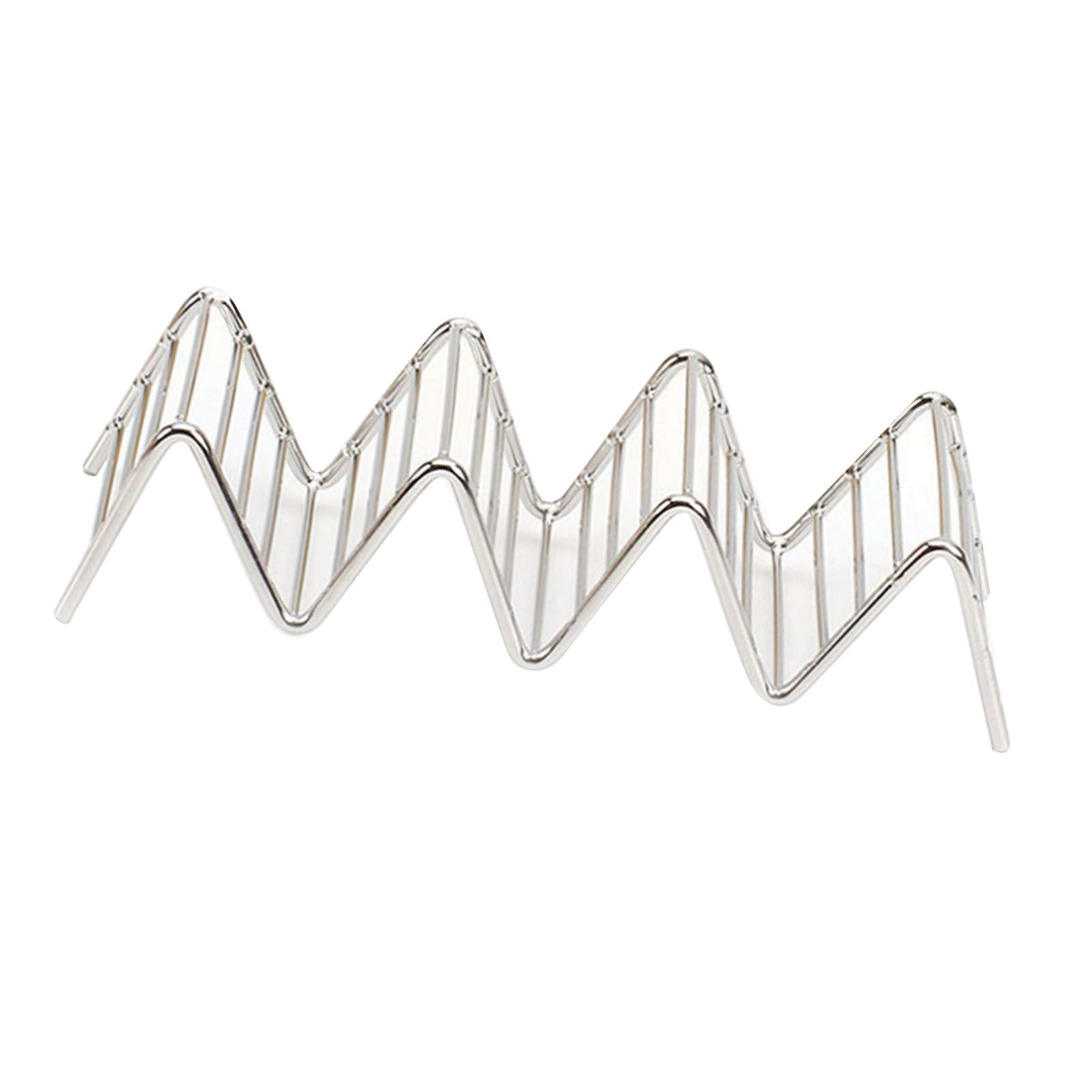 Stainless Steel V Shaped Taco Holder Corn Roll Spring Roll Taco Stand Home Pancake Food Rack 3‑4 Grids 6.3x18.5x4.5cm/2.5x7.3x1.8in — image 3