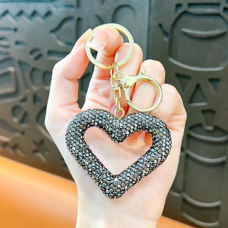 red heart keychain, hollowed-out clay keychain, full diamond keychain, car key accessory, women's fashion accessory, Australian fashion, sparkly k — image 3