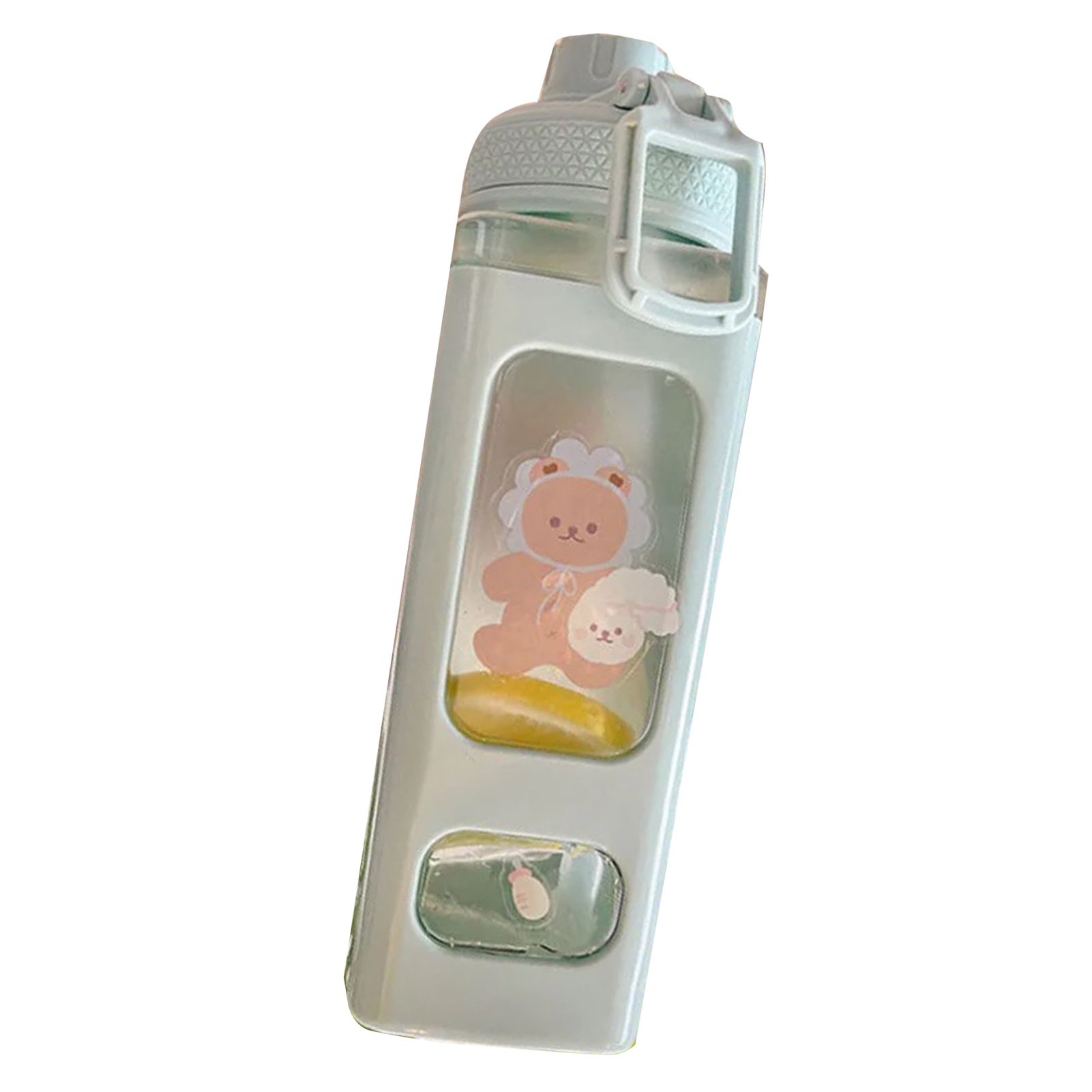 Large Capacity Water Bottle Portable Cute Drinking Bottle with Straw Nozzle Stickers Leakproof for Students Girls Sports Type 3 601mL‑700mL