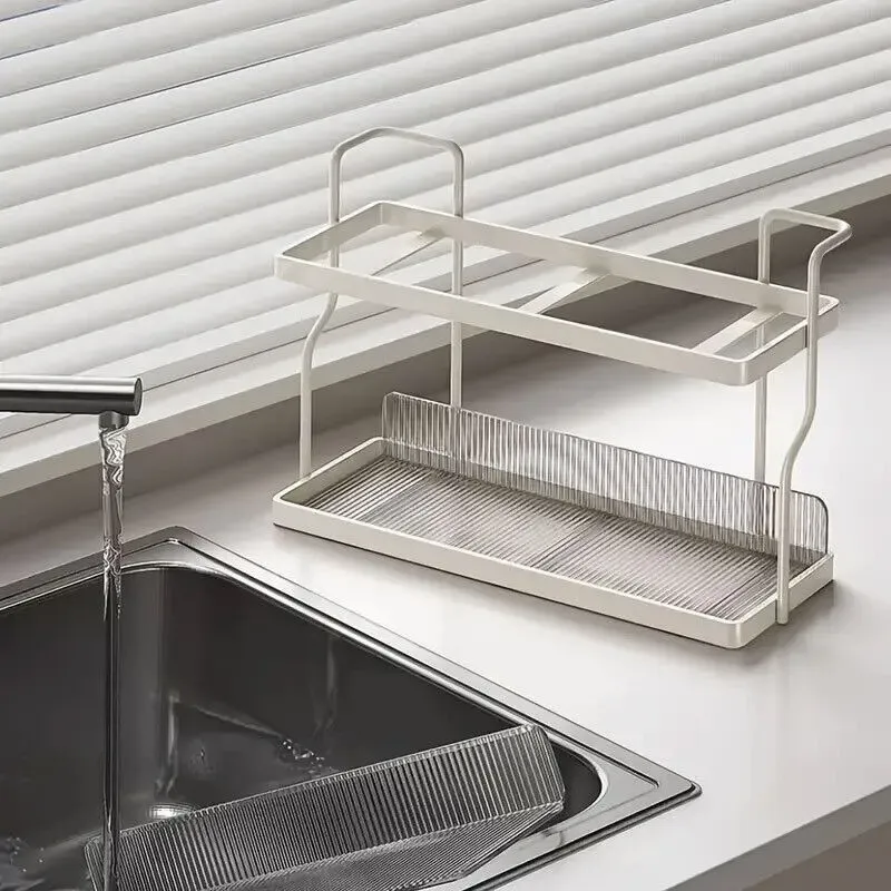 Two-Tier Kitchen Storage Rack Organizer in White with Removable Trays, 30.5x12.2x20.3cm โ image 2