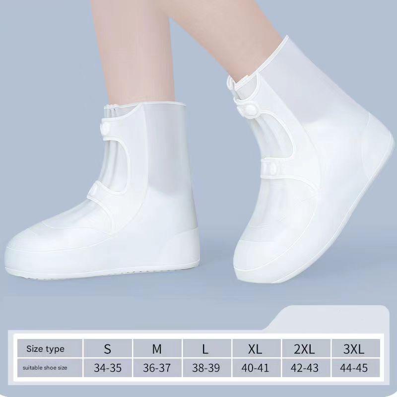 2 Pcs Size 3XL White Reusable Waterproof Shoe Covers - Heavy Duty Non-Slip Rain Boot Protectors — image 5