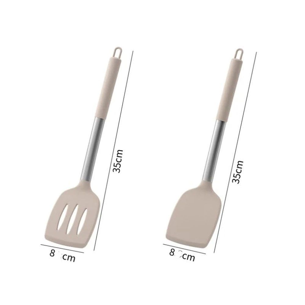 Pack of 2 Silicone Solid Turner, Non Stick Slotted Kitchen Spatulas, High Heat Resistant BPA Free Cooking Utensils, Ideal Cookware for Fish, Eggs โ image 4
