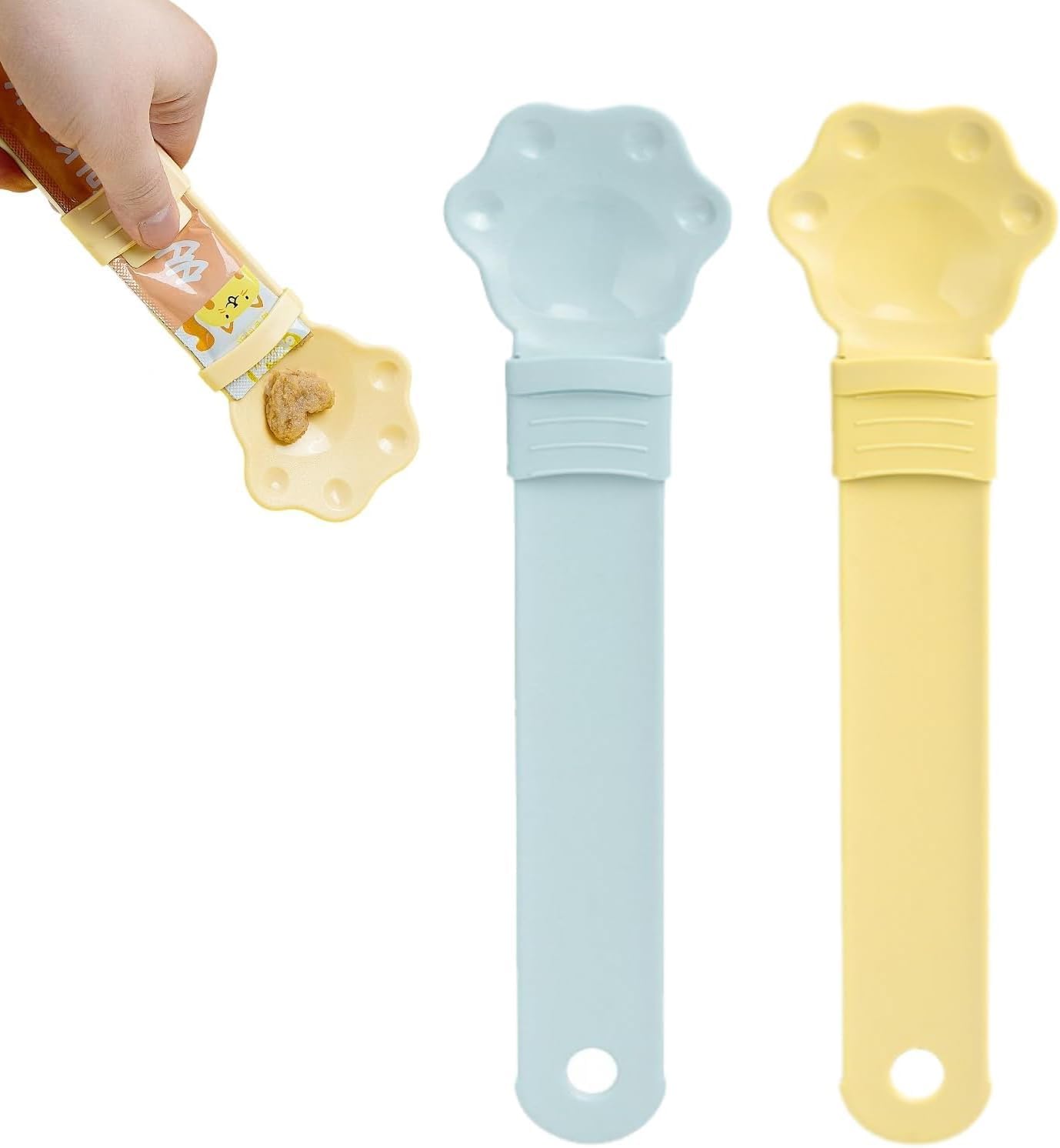2 Cat Strip Feeder Squeeze Spoons, Capable of Licking Wet Cat Pet Liquid Snack Spoons, Multifunctional Pet Spoons