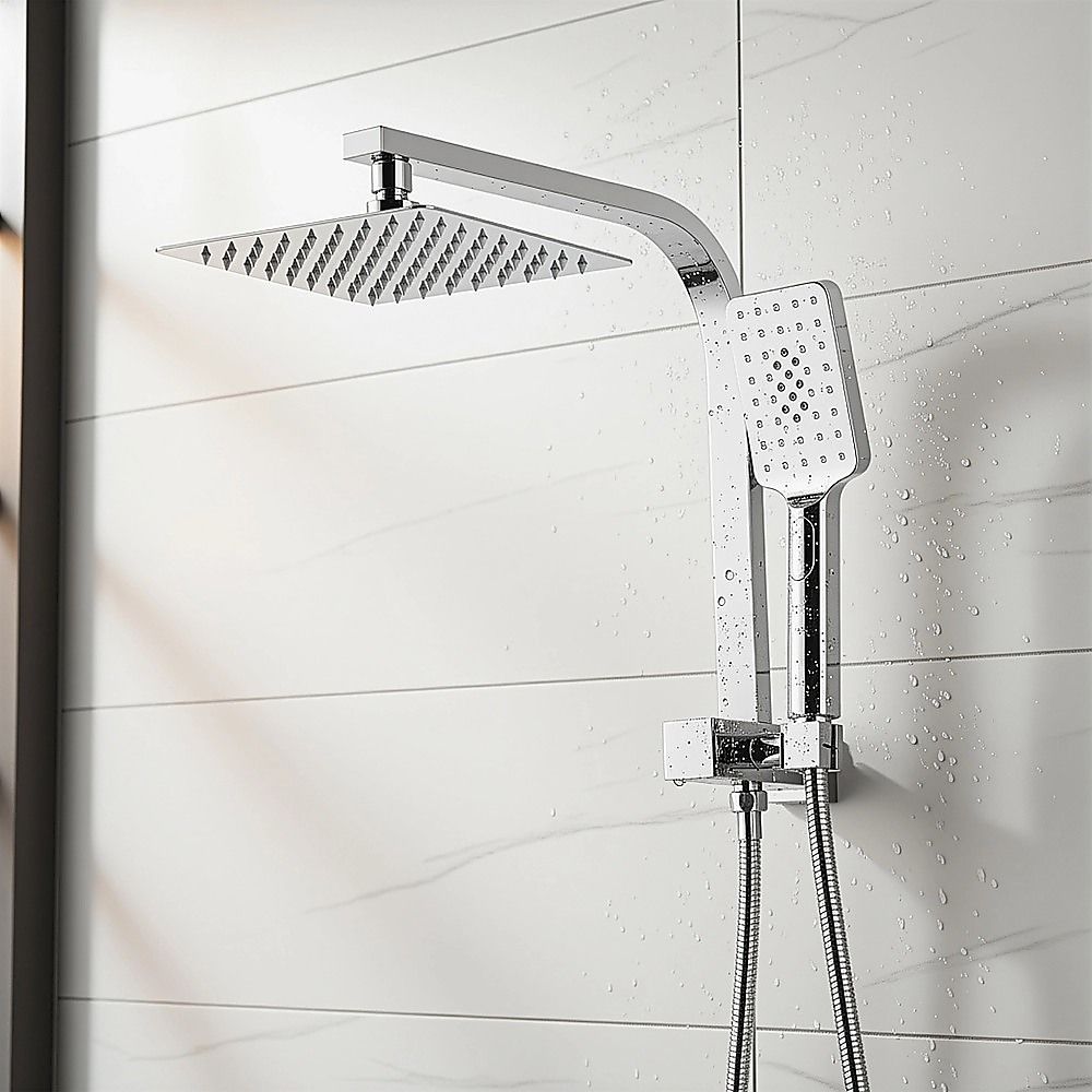 Wall Mounted Chrome Dual Shower Mixer – Rainfall & Handheld Massage Head — image 4