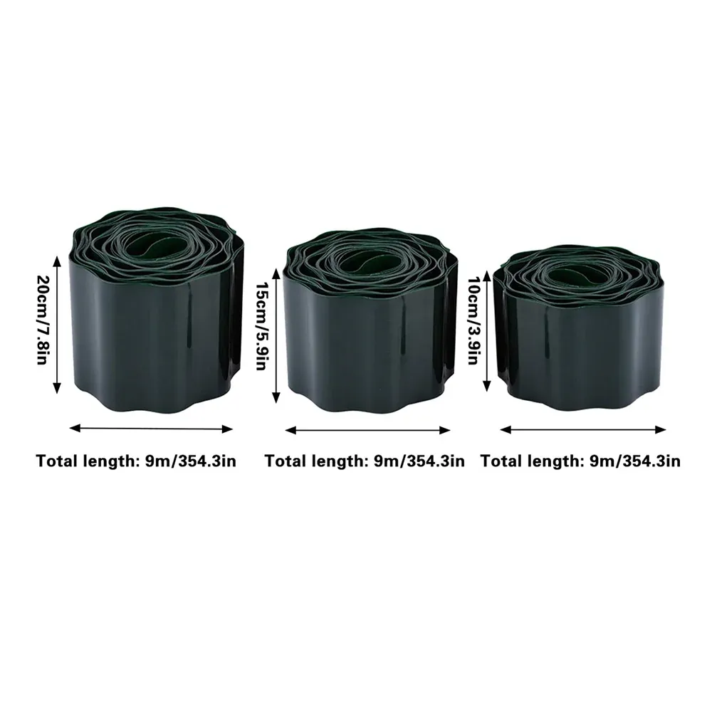 Green Garden Landscape Edging Border Flexible Lawn Fence Roll Outdoor Decor - 20cm โ image 4