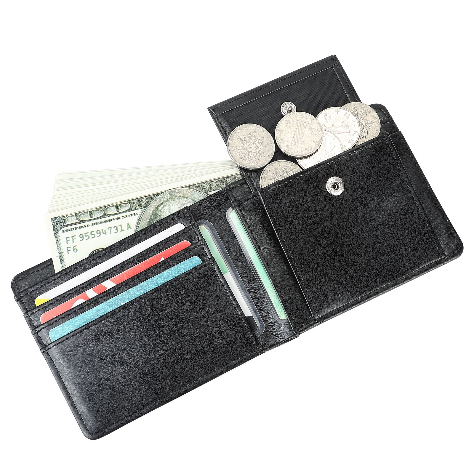 Slim Front Pocket Wallets For Men - Genuine Leather Credit Card Mens Bifold Wallet With Zipper Coin Stylish Genuine — image 3