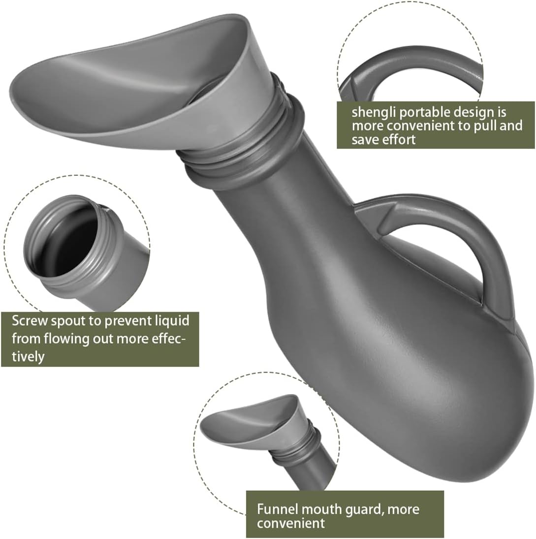 Urinal Bottle Unisex Urinals Portable Urine Bottle with Screw Lid 1000ml Plastic Pee Bottles Emergency Toilet for Women Men โ image 4